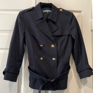 Antonio Melani Double Breasted Nautical Blazer Jacket Navy Blue Sz 6